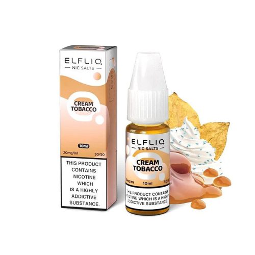 Lichid pentru tigara electronica  Elf Bar Elfliq - Salt 20mg 10ml - Cream Tobacco