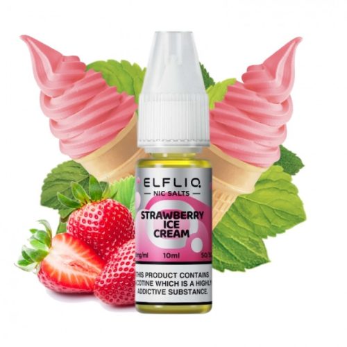 Lichid pentru tigara electronica  Elf Bar Elfliq - Salt 20mg 10ml - Strawberry Ice Cream